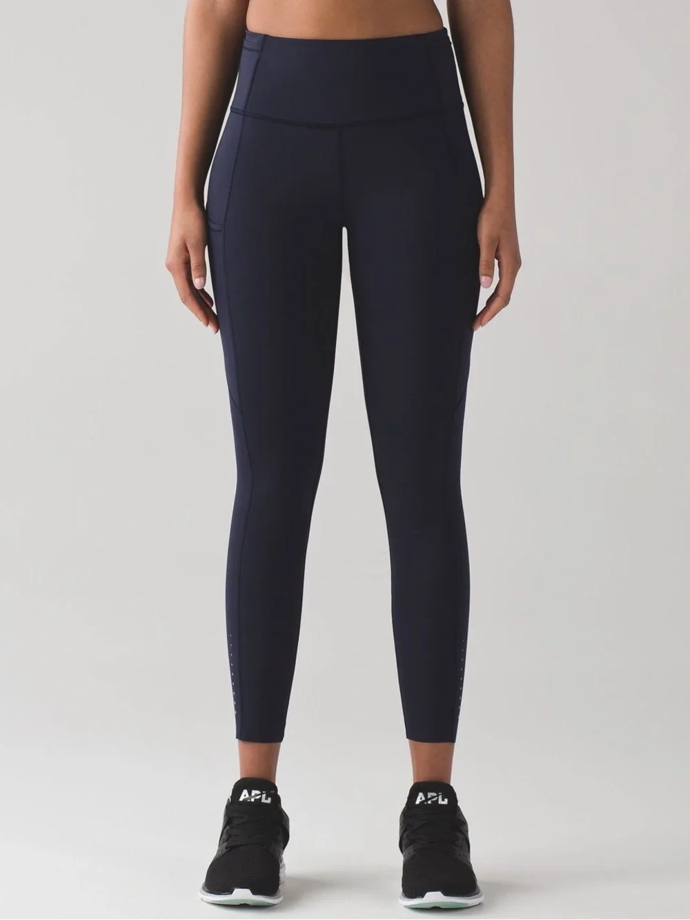lululemon Fast & Free 7/8 Tight II Leggings Pockets Midnight Navy Blue 6 Crop-